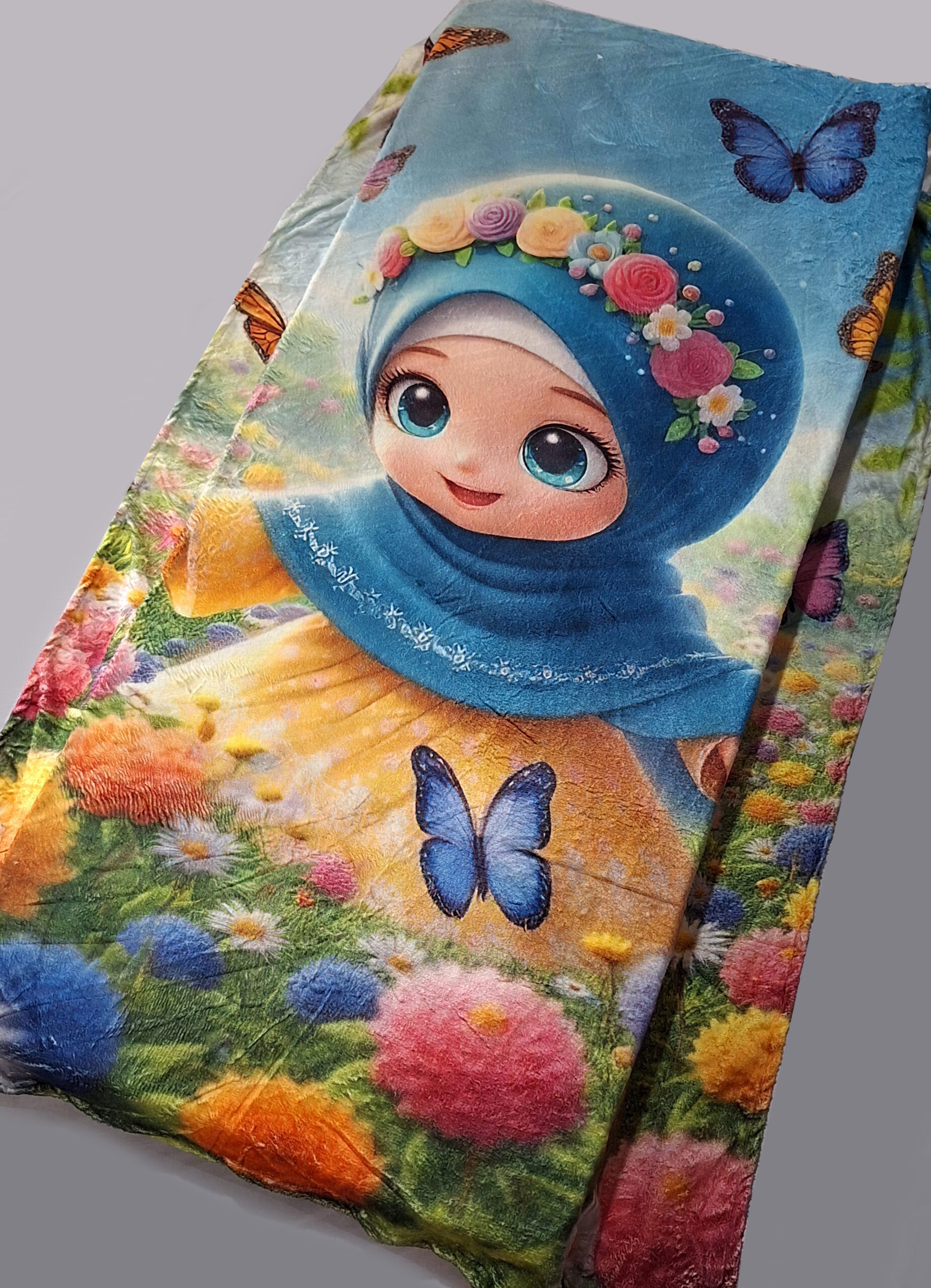 پتو ژله ای طرح دختر و پروانه