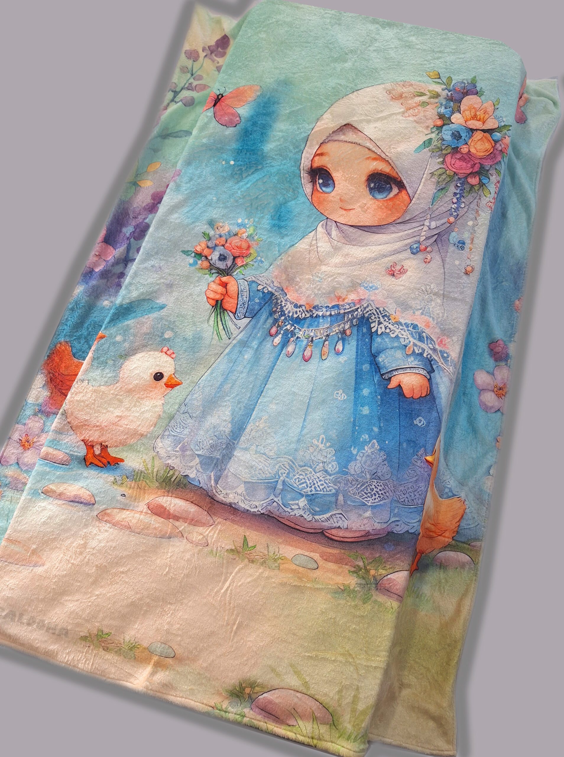 پتو ژله ای طرح دختر و جوجه